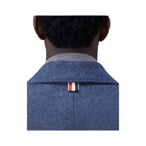 Stripe-Detailed Concealed Fastened Coat