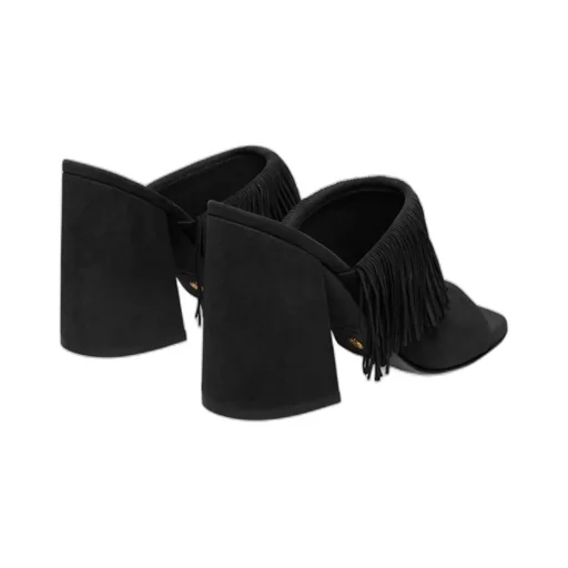 Tia Fringe Suede Mules