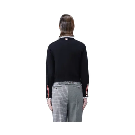 Ribbed-Knit Crewneck Cardigan