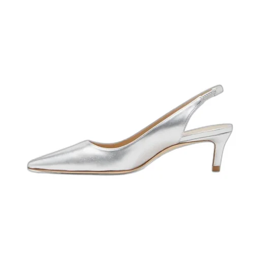 Metallic-Effect Leather Pumps