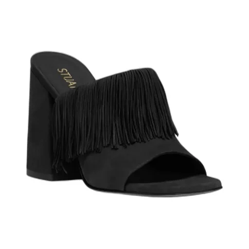 Tia Fringe Suede Mules