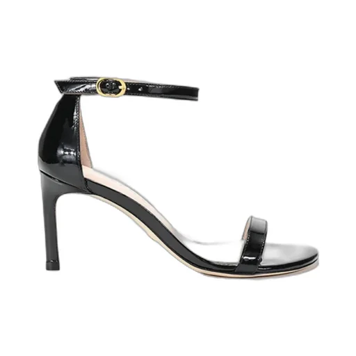 One-Word Buckle High-Heeled Sandals