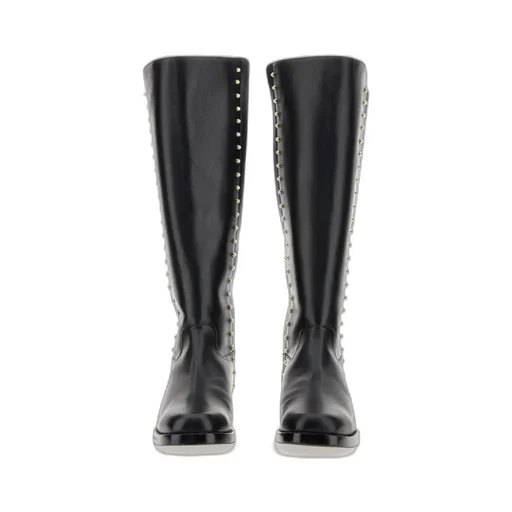 Pearl-Embellished Detail Boots