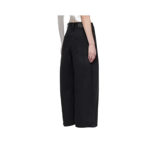 Logo Patch Cropped Wide-Leg Jeans