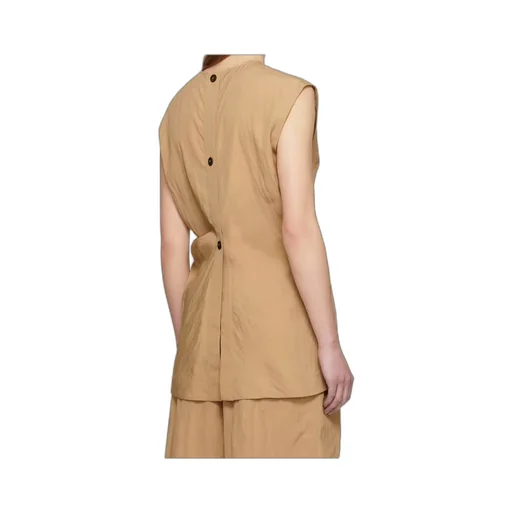 Pleated Round Collar Vest
