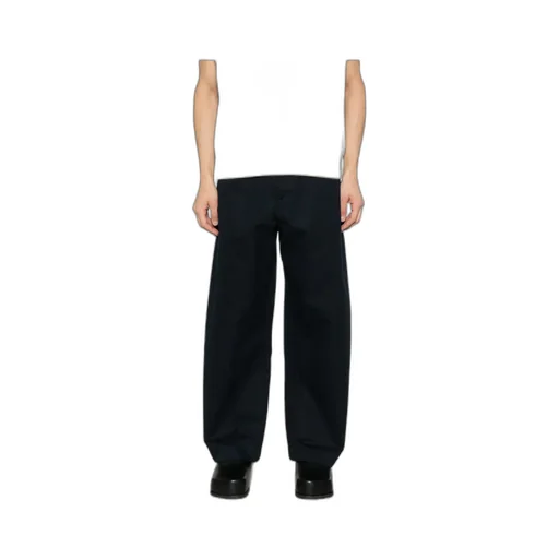Slim-Fit Curved Leg Trousers