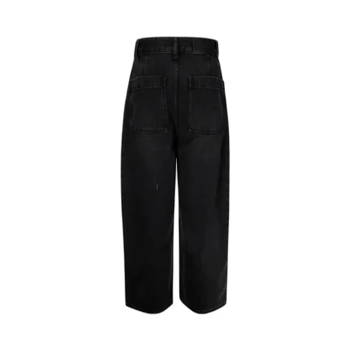 Logo Patch Cropped Wide-Leg Jeans