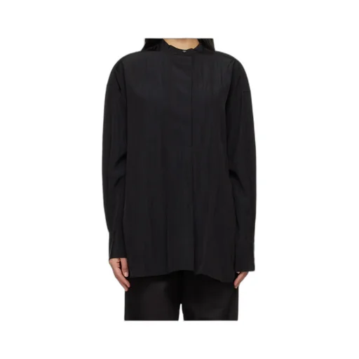 Stand-Collar Long-Sleeved Shirt