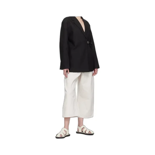 Logo Patch Cropped Wide-Leg Jeans