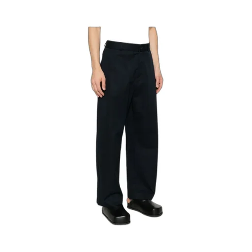Slim-Fit Curved Leg Trousers