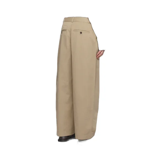 Slim-Fit Curved Leg Trousers