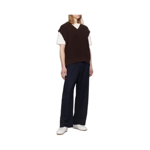 Slim-Fit Curved Leg Trousers