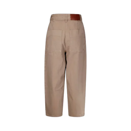 Logo Patch Cropped Wide-Leg Jeans