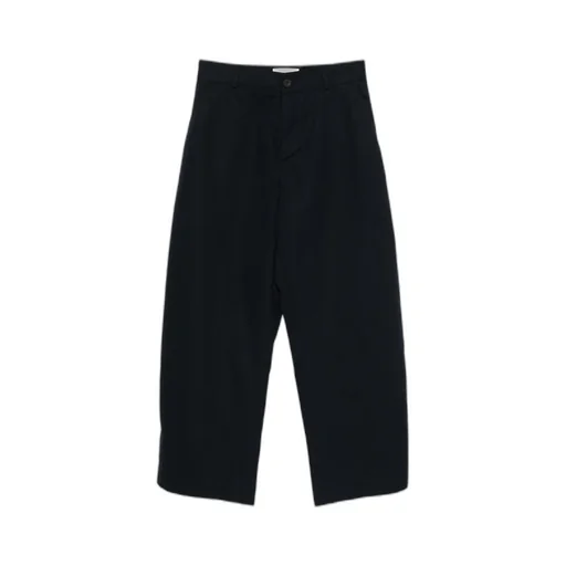 Slim-Fit Curved Leg Trousers