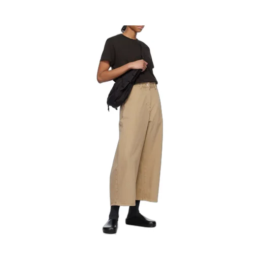 Logo Patch Cropped Wide-Leg Jeans