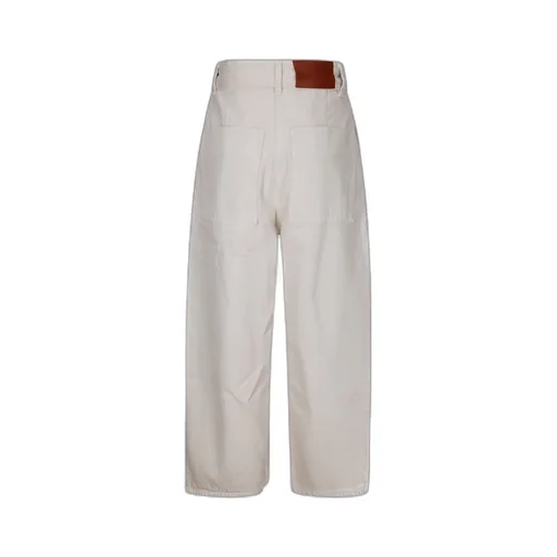 Logo Patch Cropped Wide-Leg Jeans