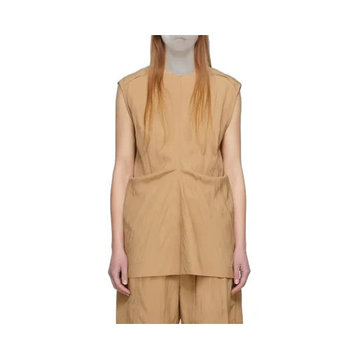 Pleated Round Collar Vest