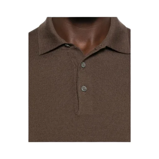 Long Sleeve Wool Polo Sweater With Collar