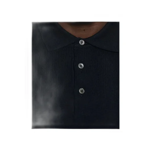 Long-Sleeved Buttoned Polo Shirt