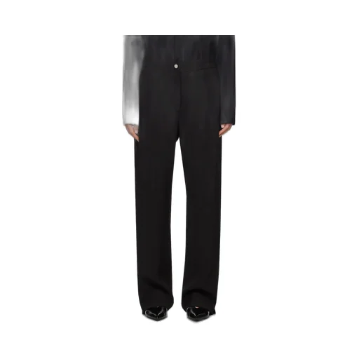 Semi-Elastic Waist-Edge Casual Pants