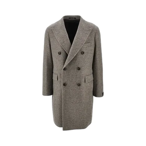 Herringbone Virgin Wool And Cashmere Coat