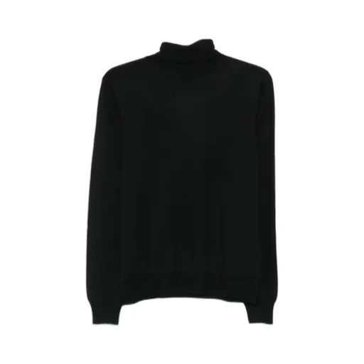 Turtleneck Sweater With Ribbed Cuffs And Hem