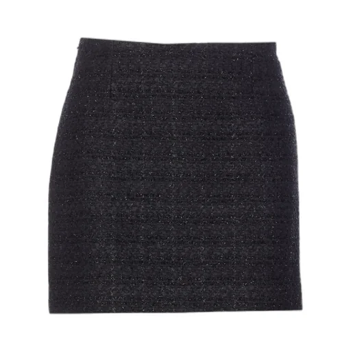 Back-Zip Tweed Mini Skirt