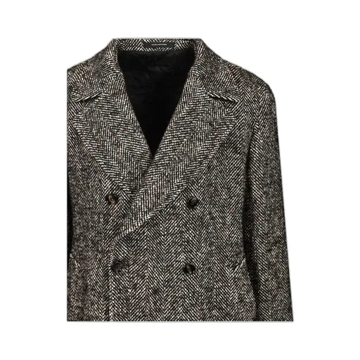 Double Breasted Herringbone Coat