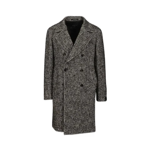 Double Breasted Herringbone Coat