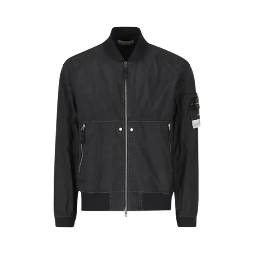 Compass Patch Zip-Up Bomber Jacket