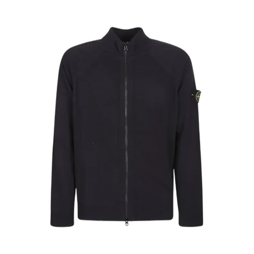 Logo Patch Zipped Knit Cardigan