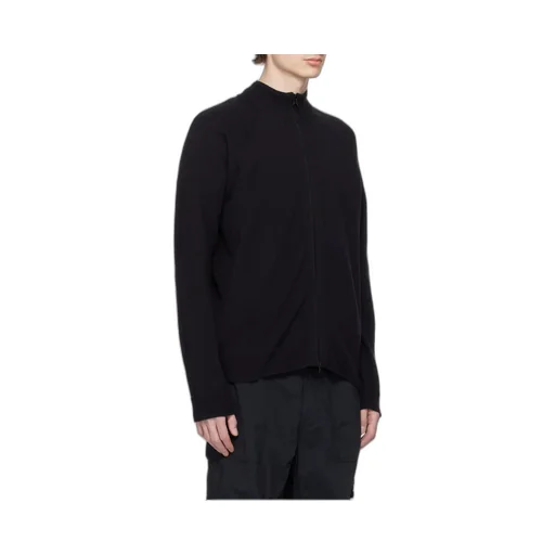 Logo Patch Zipped Knit Cardigan