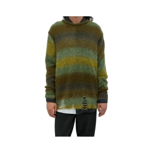 Distressed Striped Oversized Jumper