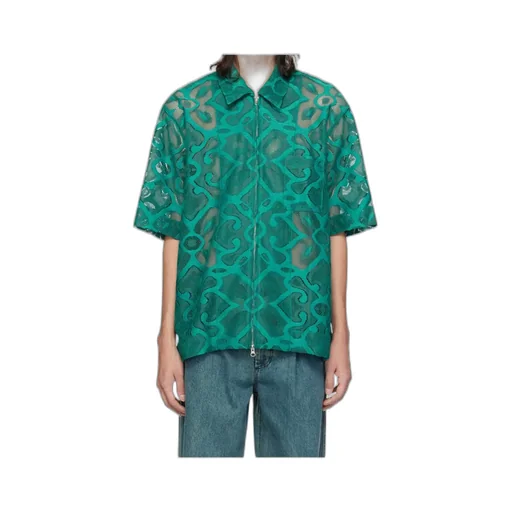 Zip-Up Dropped Shoulder Shirt