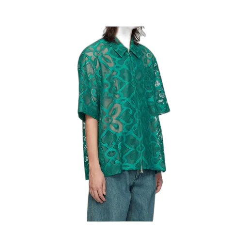 Zip-Up Dropped Shoulder Shirt