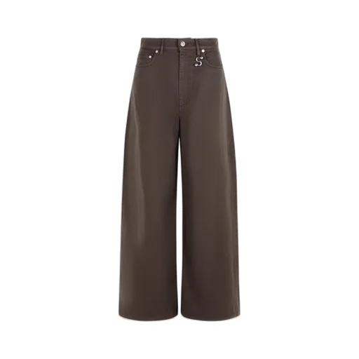 Siamese Logo-Patch Wide-Leg Jeans