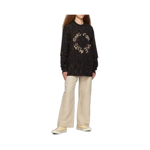 Distressed Logo Printed Sweatshirt