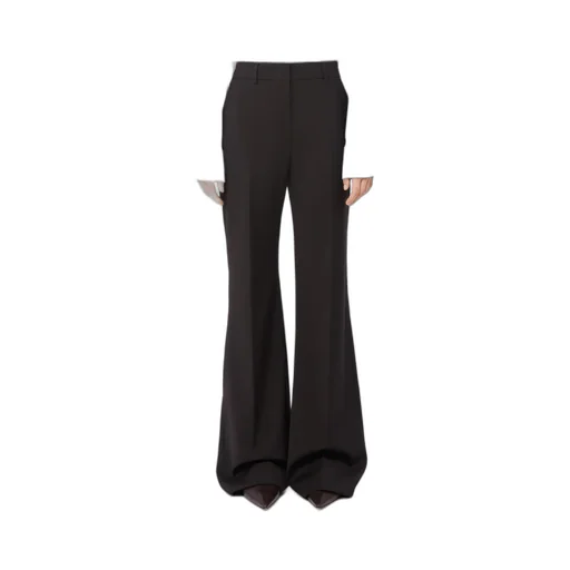 Flared Stretch Wool Trousers