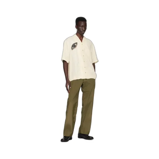 Logo-Studs Straight-Leg Trousers