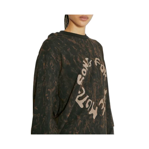 Distressed Logo Printed Sweatshirt