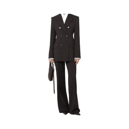 Flared Stretch Wool Trousers