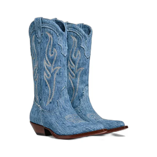Santa Fe Panelled Denim Boots