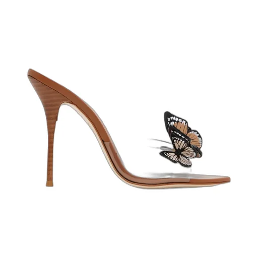 High-Heeled Sandals With Pattern Decal