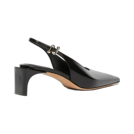 Low Slingbacks In Shiny Calfskin With A Pointed Toe