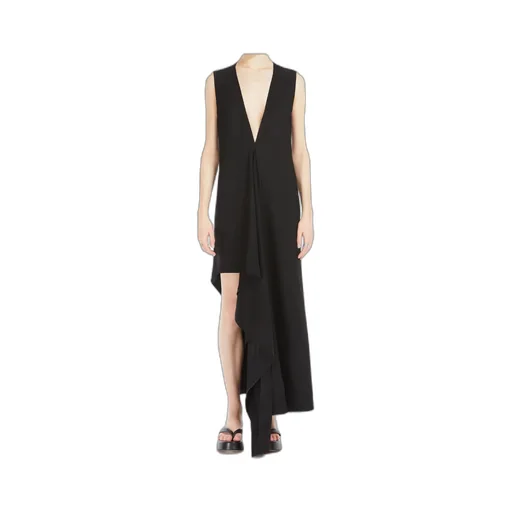 Acline1234 Asymmetric V-Neck Dress