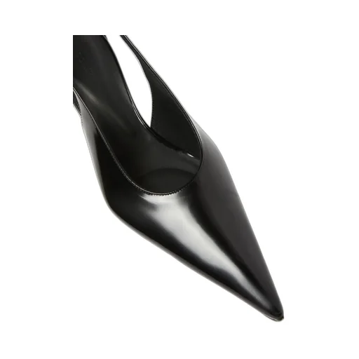Low Slingbacks In Shiny Calfskin With A Pointed Toe
