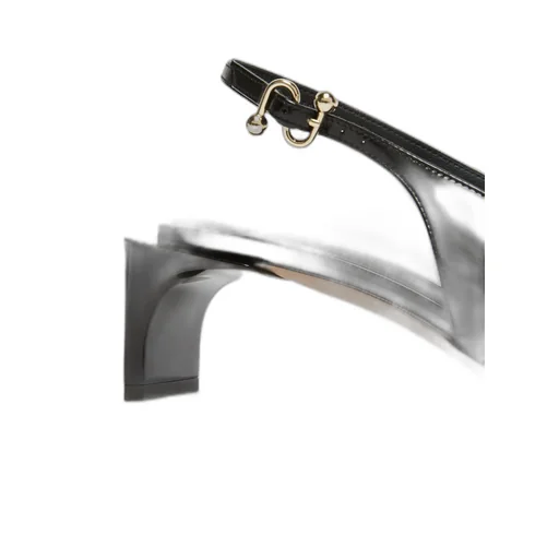 Low Slingbacks In Shiny Calfskin With A Pointed Toe