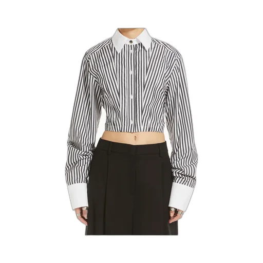 Striped Poplin Cropped Shirt