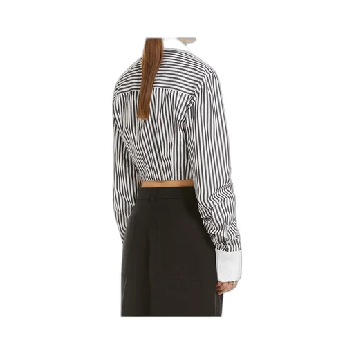 Striped Poplin Cropped Shirt