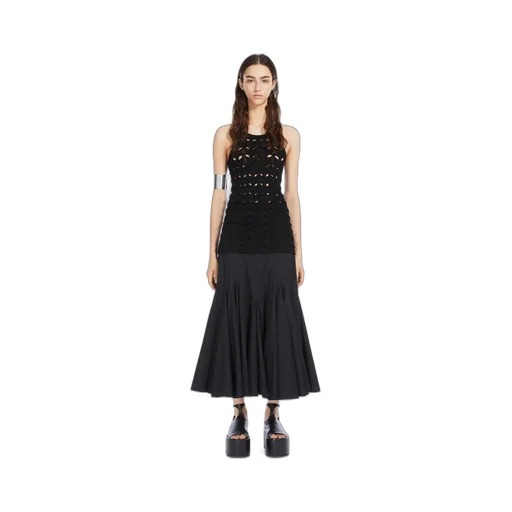 A-Line Cotton Midi Skirt